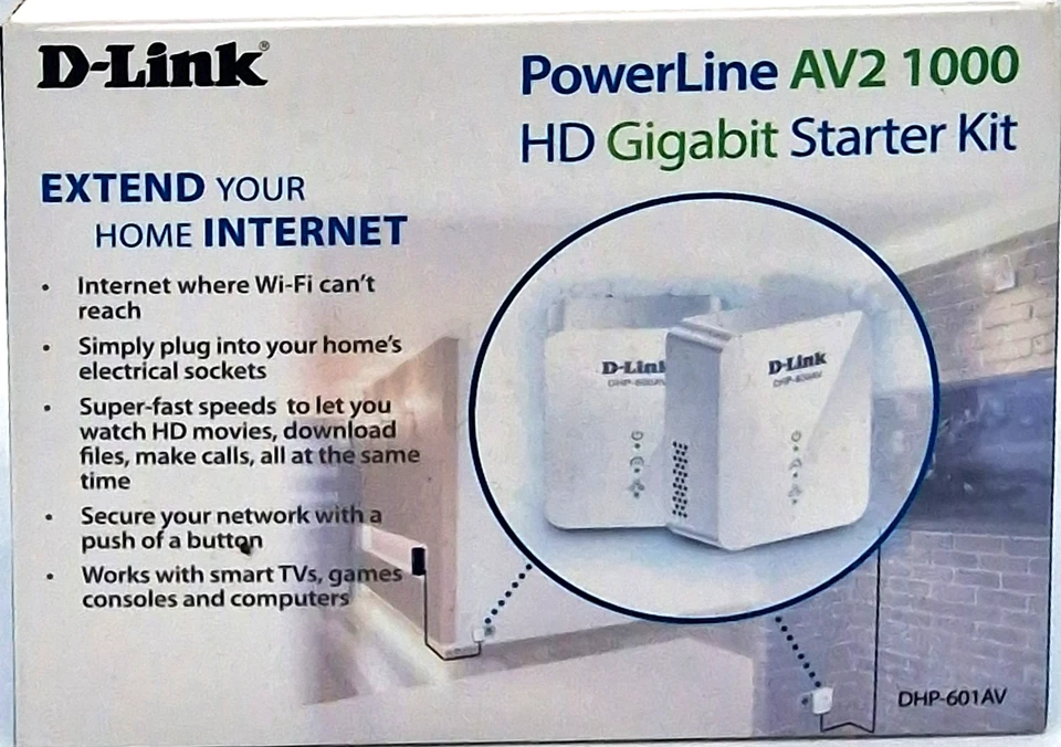 D-Link Powerline AV2 1000 HD Gigabit Starter Kit weiß Set DHP-P601AV NEU+OVP - Bild 4 von 4