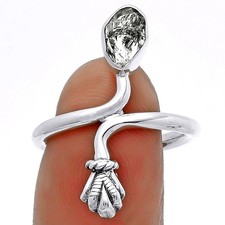 Natural Herkimer Diamond - USA 925 Sterling Silver Ring s.7.5 Jewelry R-1482