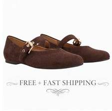 DV by Dolce Vita Womens Flat Mary Jane Strap with Buckle Size: 6-11, Black/Brown