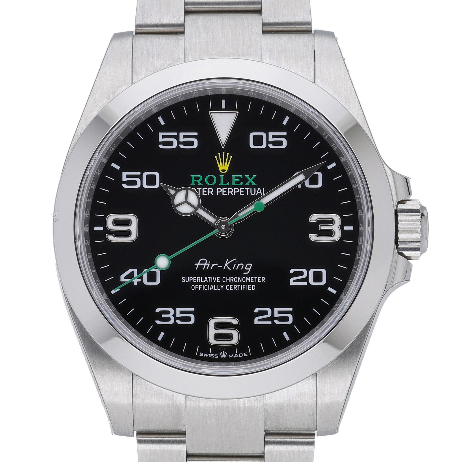 Rolex Air-King 126900 with 40mm Oystersteel case and Black dial. New/Unworn.