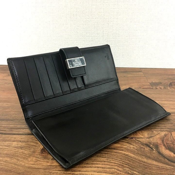 GUCCI Long Wallet 035.0416.2103 Black W Hook Wallet with Box 473  