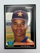 #545 Shawn Livsey [Rookie] Astros 1992 Pinnacle Baseball Card Near Mint. rookie card picture