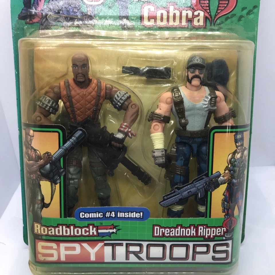 2003 GI Joe против COBRA SPY войска блокпост v9 и DREADNOK RIPPER v3 фигурки MOSC - Изображение 2 из 4