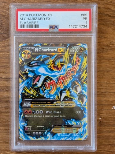 2014 Pokemon XY Flashfire PSA 1 M Charizard EX Mega Holo #69 FRESH CASE SLAB