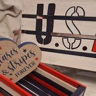 3pc Patriotic Stars & Stripes Small Hand Painted Wood Decorative Storage Boxes — photo 3
