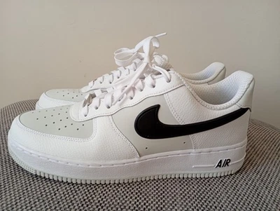 Nike Air Force 1 Trainers, White With Black Swoosh, Men's UK9 Worn Once - Image 1 of 4