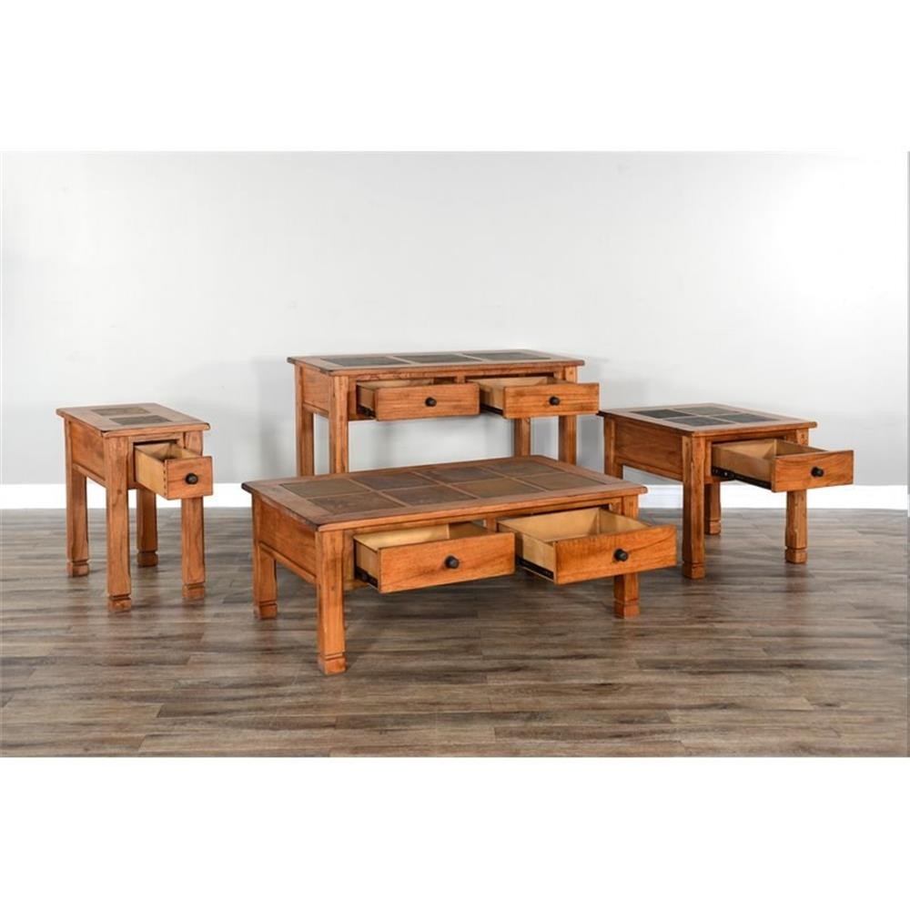 Sunny Designs Sedona 49" Transitional Wood Coffee Table in Rustic Oak