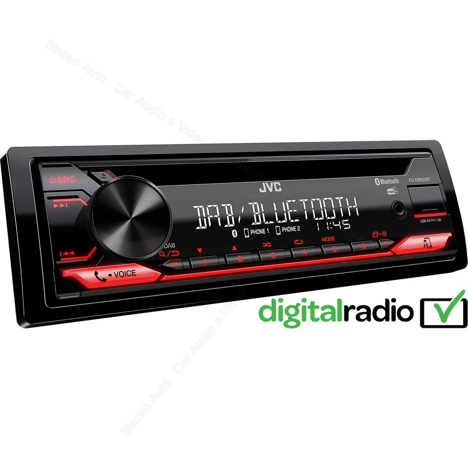 AUTORADIO DAB Bluetooth CD USB Mp3 Stereo Auto Aux-In USCITE RCA Subwoofer 1 din - Immagine 2 di 4