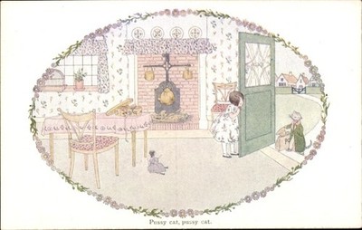 Künstler Ak Willebeek le Mair, Our old nursery rhymes, Pussy Cat - 11539142