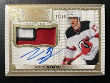 23-24 The Cup Hockey Splendor Rookie Patch Auto SP-SN Simon Nemec #/49