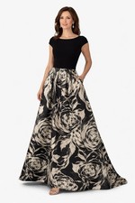 Theia Floral Ball Gown Dress Womens Size 6 Bl...