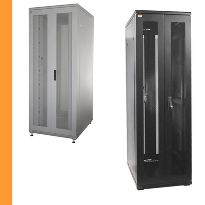 19 Zoll Netzwerkschrank 38 HE BxT 800x800/1000 mm perforierte Doppeltür Flatpack