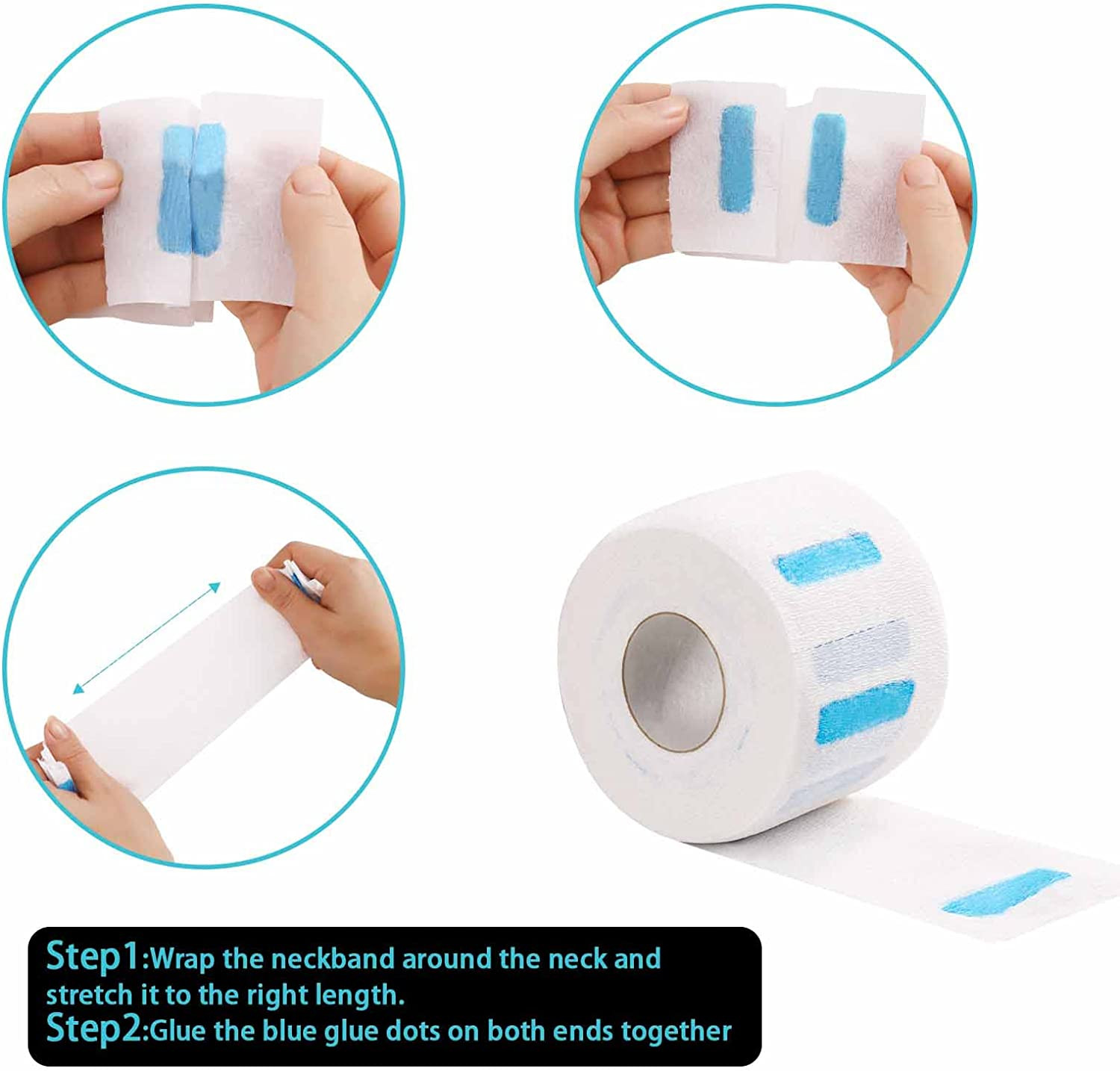5 Rolls Disposable Neck Strips for Barber Shop,Professional Stretchy Paper Haird