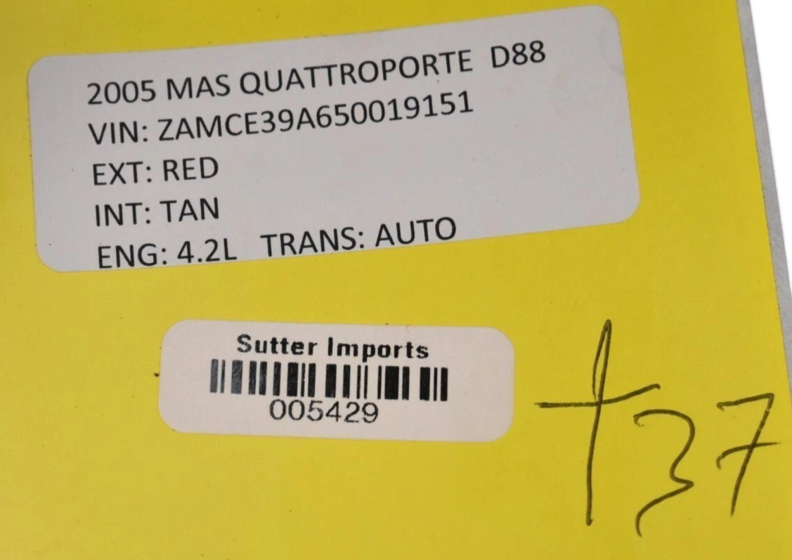 05-08 Maserati Quattroporte M139 Rear Lower Trunk Trim Luggage Compartment OEM