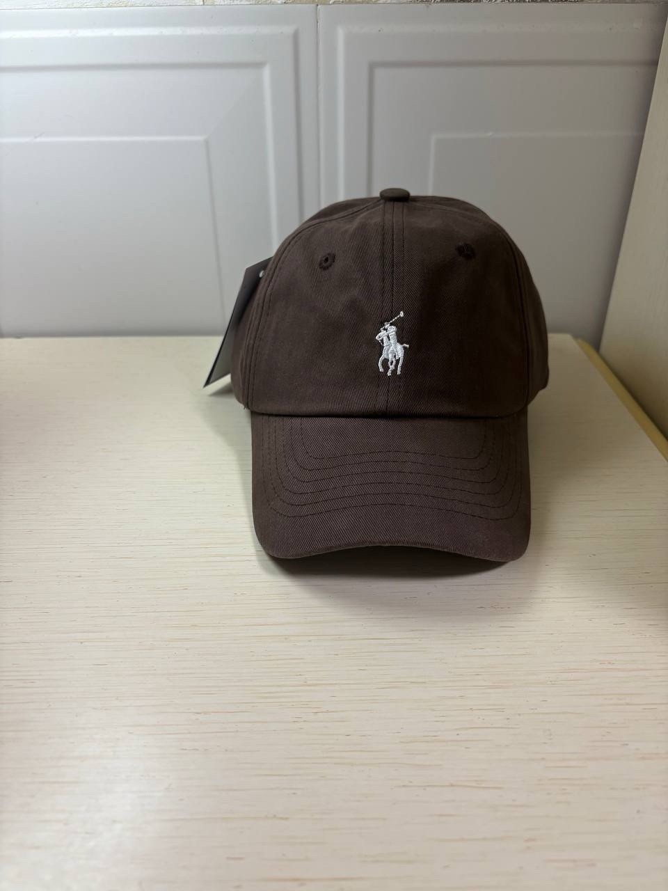 Vintage Polo Ralph Lauren Pony Hat Leather Strap Brown Adult