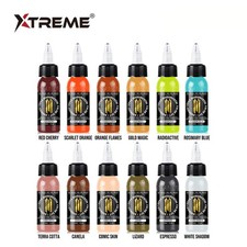 XTREME Rodrigo Lopes Monumentalny 12-kolorowy zestaw 1/2 uncji tusz do tatuażu wyprodukowany w USA