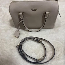 m1211 kate spade Beige Synthetic Leather Shoulder Bag with Strap Excellent Cond