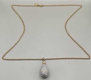 Authentic Joan Rivers Women’s Pendant Necklace Gold Plated AB Crystal Faberge Star Egg