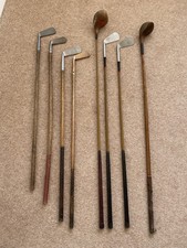 8 Vintage Antique Golf Club 5 Vintage Hickory Golf Clubs & 3 Metal Shafted Clubs