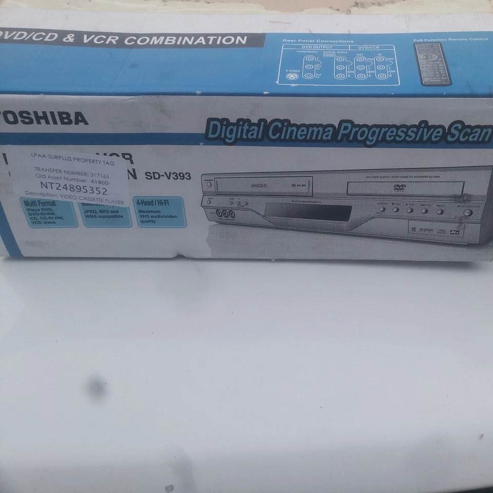 Toshiba -NEVER OPENED -SD-V393 /CD & VHS COMBO Player With Remote , No manual - Image 2 of 2