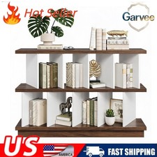 Compact Low Open Bookcase MDF Display Shelf for Home Office Living Room