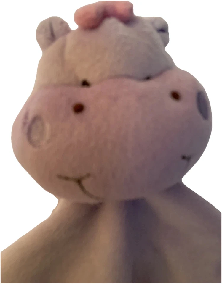 Tiddliwinks Hippo Lovey Púrpura Rosa Arco Manta de Seguridad Suave Bebé Juguete Peluche Foto 2 de 4