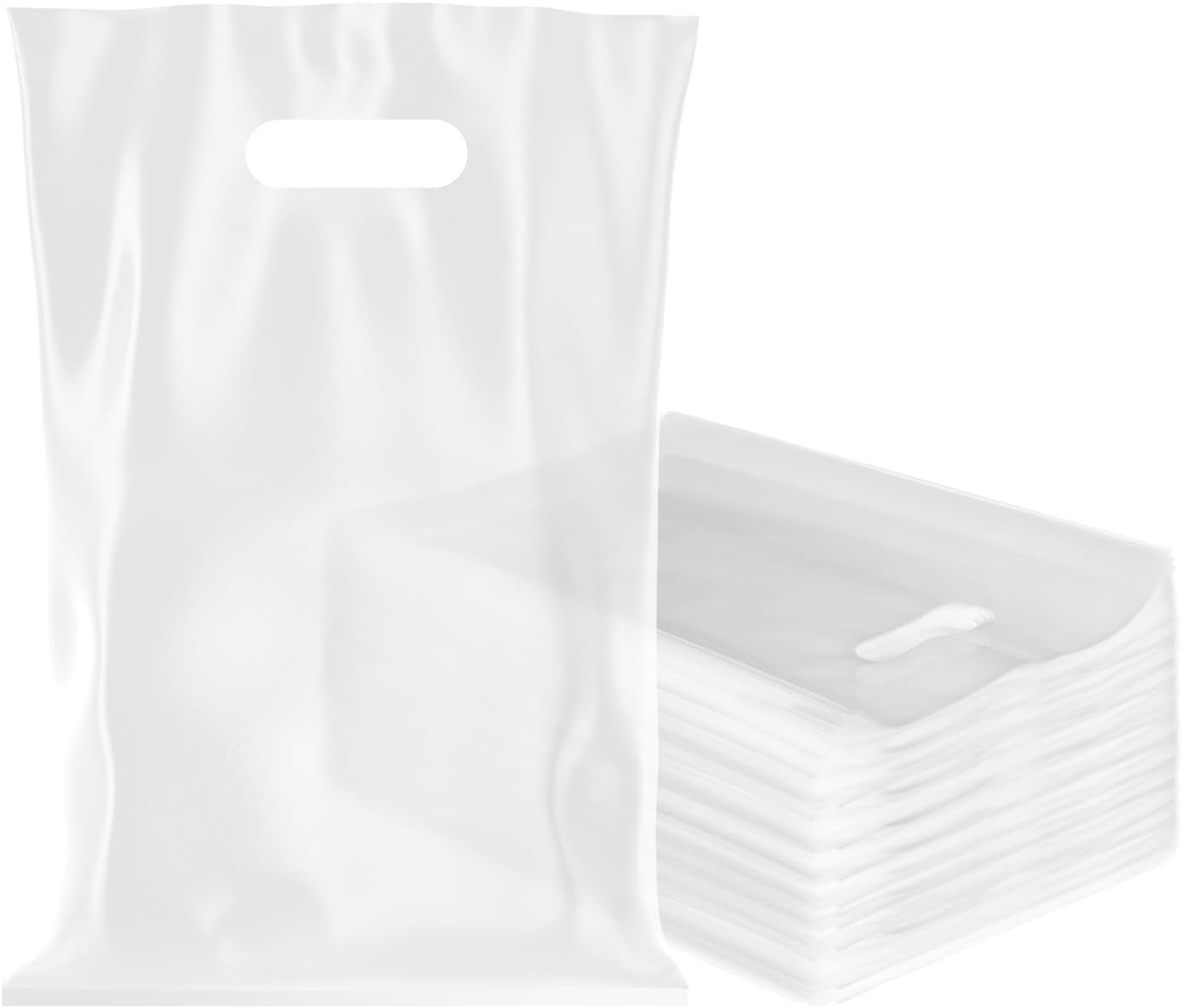 5.9x7.8 Small Clear Die Cut Handle Plastic Party Favor Bags 100ct