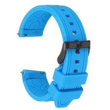 Silicone Watch Bands 22mm Soft Watch Bands with Frosted Buckle, Light Blue
