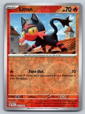 Litten 032/162 Reverse Holo Temporal Forces Pokemon Card - NM