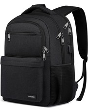School Backpack Teen Boys Mens 15.6 Inch Laptop USB Charging Port Durable Blk