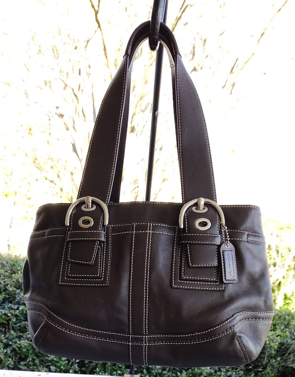 Coach MEDIUM F10911 Vintage Brown Y2K Soho Leather Tote Bag | eBay