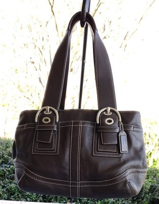 Coach MEDIUM F10911 Vintage Brown Y2K Soho Leather Tote Bag | eBay