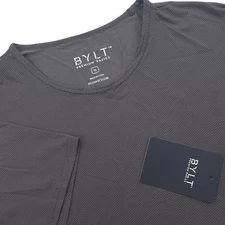 BYLT Pulse Drop Cut T Shirt Mens XL Charcoal Short Sleeve Performance Stretch
