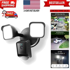 2K HD Floodlight Camera with 2800 Lumens  Color Night Vision - Outdoor Security