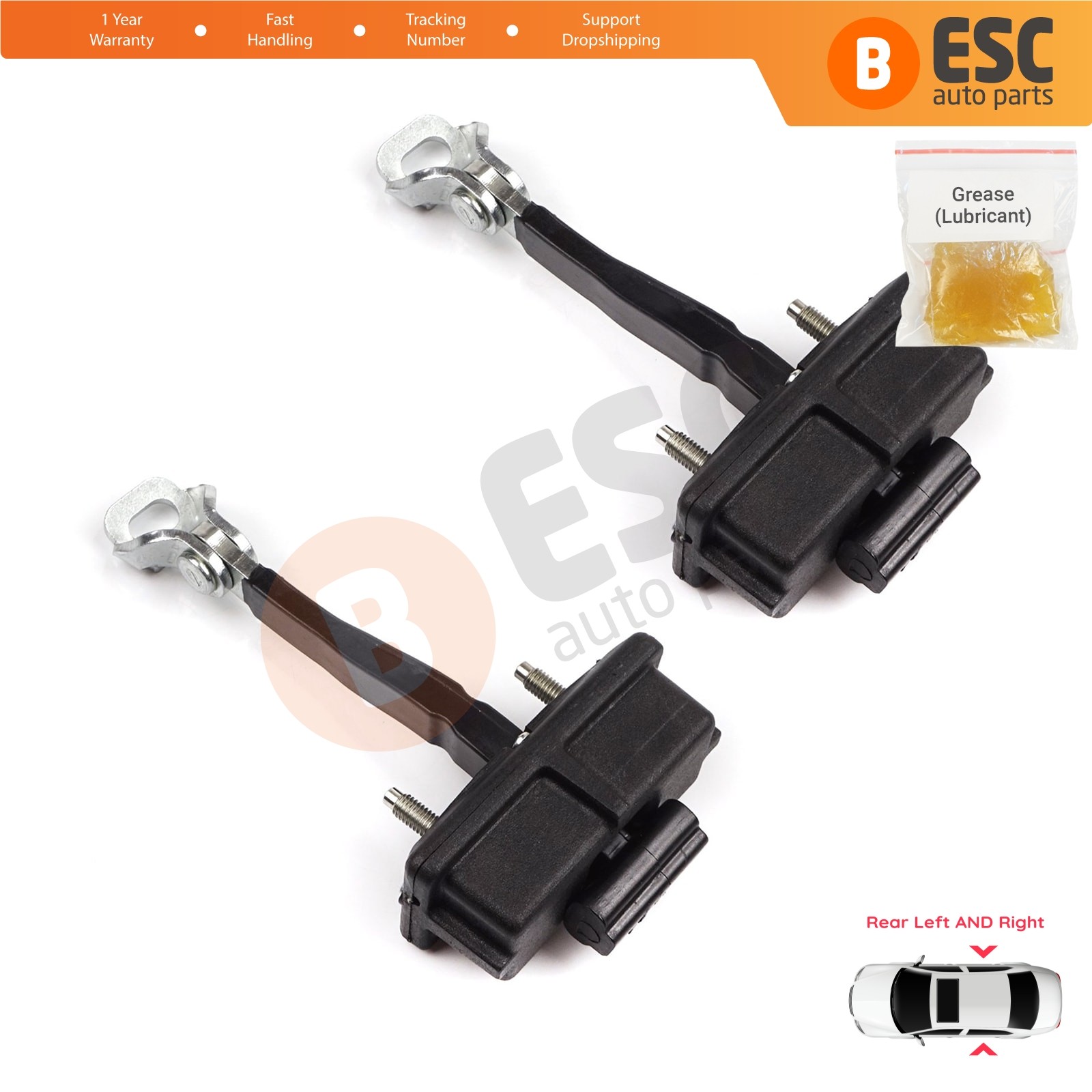 2X Rear Door Hinge Stop Check Strap Limiter for Fiat Punto Evo Grande Punto 199