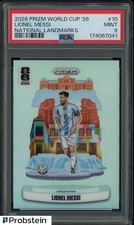 2026 Panini Prizm World Cup Soccer National Landmarks #10 Lionel Messi SSP PSA 9