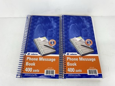 Adams Message Book Phone Call Carbonless Duplicate Memo 5.5x11 Inches Lot Of 2
