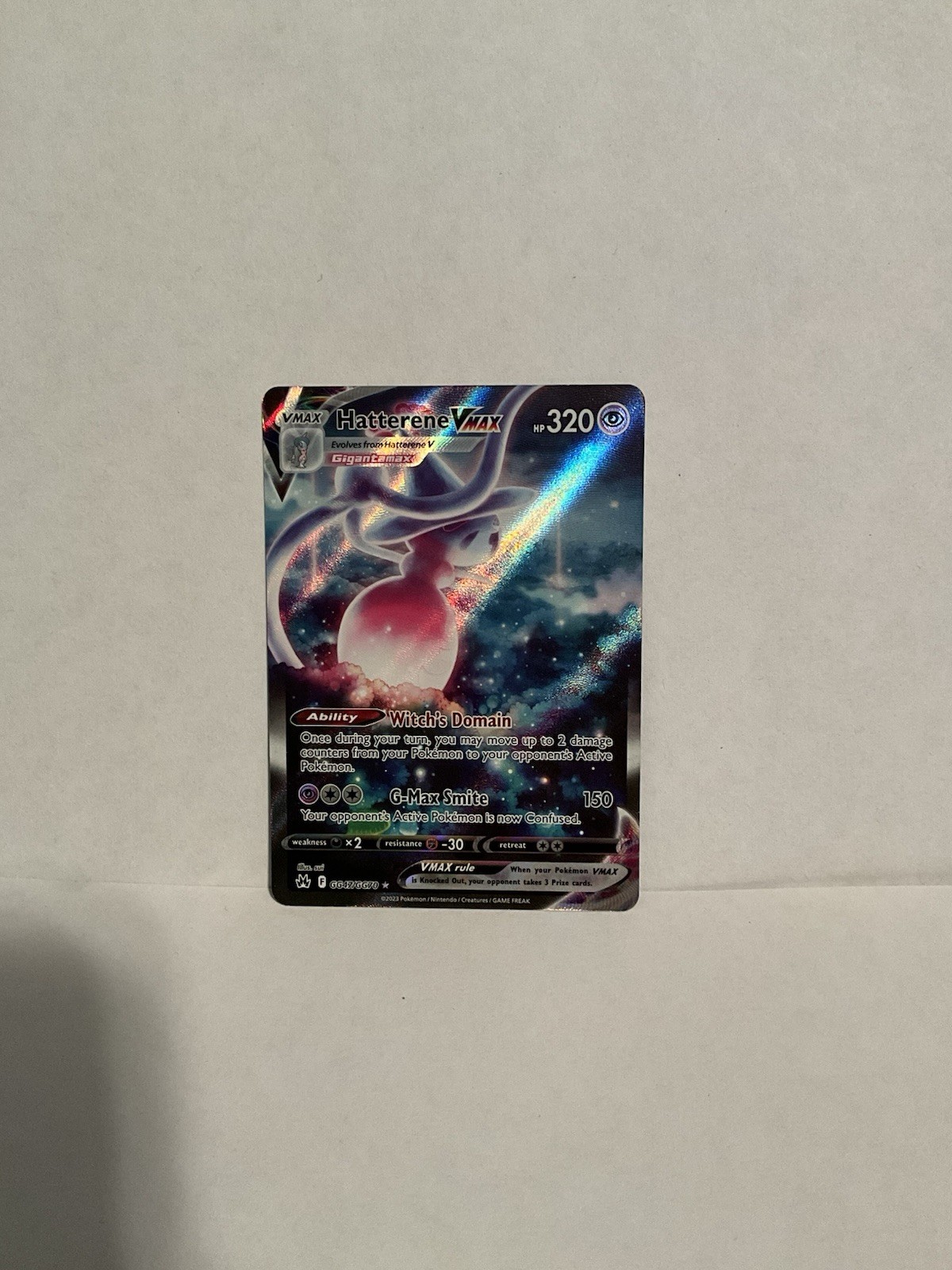 Pokémon TCG Hatterene VMAX GG47/GG70 Crown Zenith Full Art Ultra Rare Holo NM