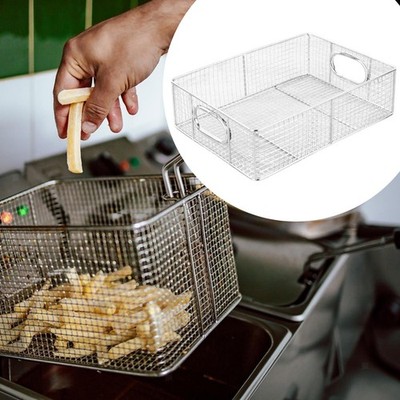 Edelstahl Bratkorb Pommes Frites Halter Buffet Servierer mit Griffen Snacks