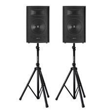 2x Vonyx 10" Passive Speakers + 2x Stands 1000W UK Stock