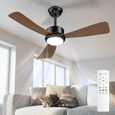Ventilatore Da Soffitto Con Luce 106Cm, Pale Effetto Legno, Ventilatore Da Soffi