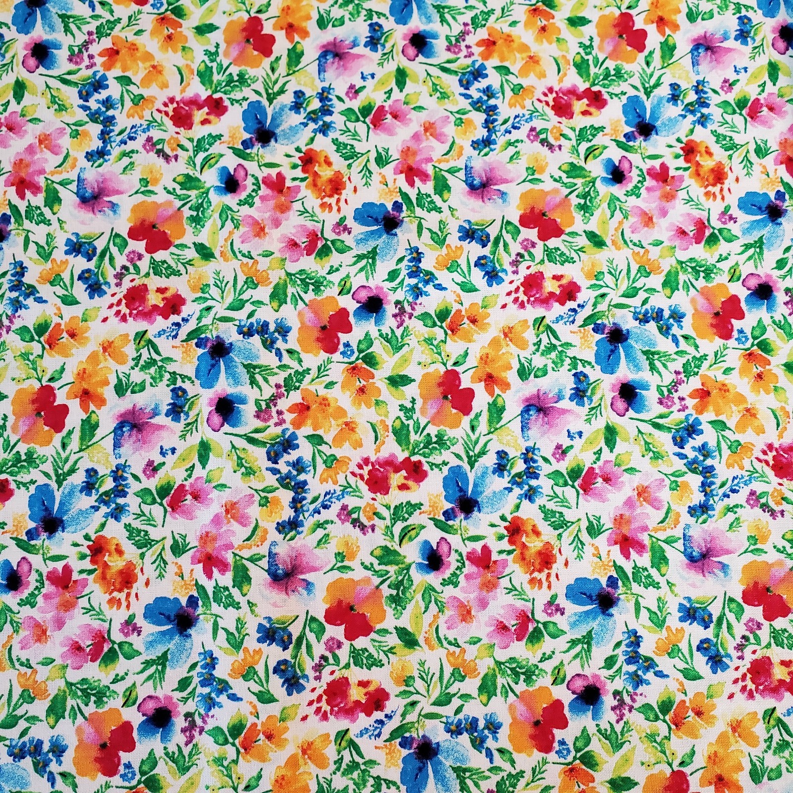 Rainbow Floral Garden Fabric  100% Cotton FQ HY BTY Fat Quarter By the Yard