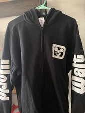 Disney World Hoodie M Black Authentic Original Est 1971 Fleece Logo