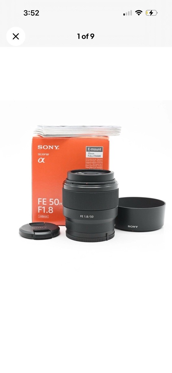 Almost Sony FE 50mm F1.8 SEL50F18F Lens w/ Hood Filter JAPAN for