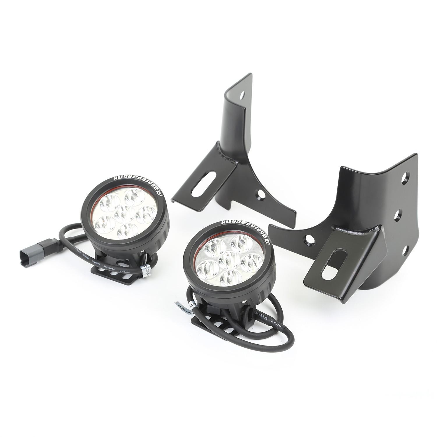 Feux de pare-brise ronds noirs Wrangler TJ pour améliorer l'éclairage latéral off-road