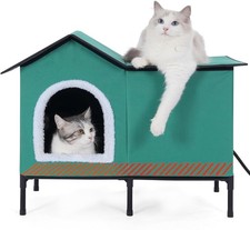 Elevated Heated Cat House Outdoor Cat in Winter,Winter Heated Shelter Outside