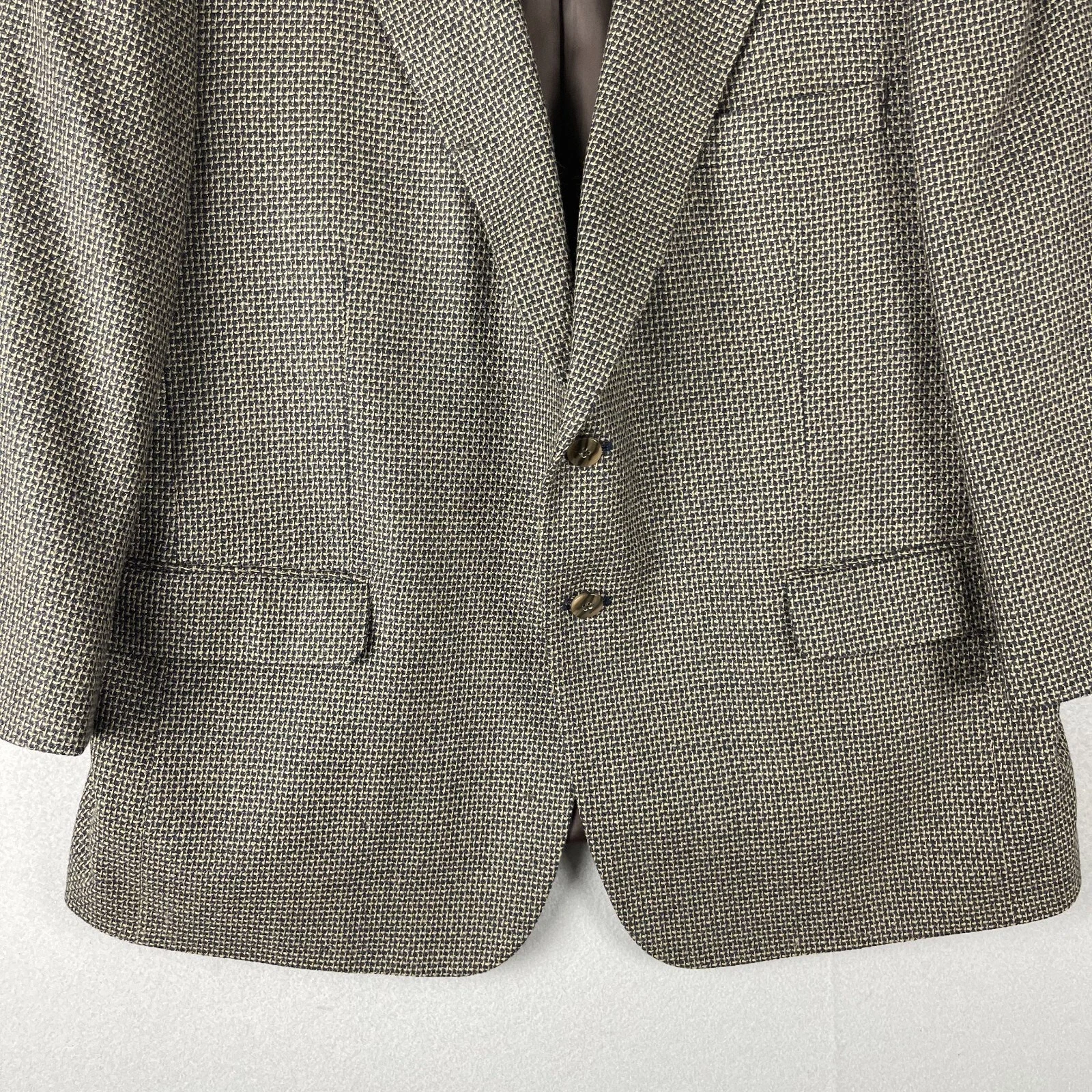 Andre Vachon Lambswool Blazer Sport Coat Mens 46S Brown 2 Button image 3