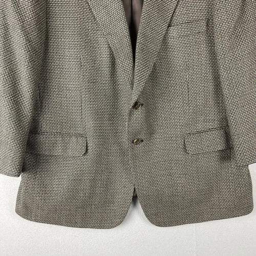 Andre Vachon Lambswool Blazer Sport Coat Mens 46S Brown 2 Button image 3