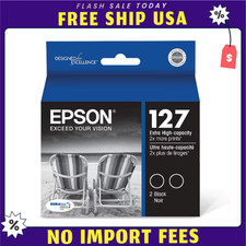 Epson T127s Black Extra High Yield Ink Cartridge, 2/Pack T127120-D2 - NEW