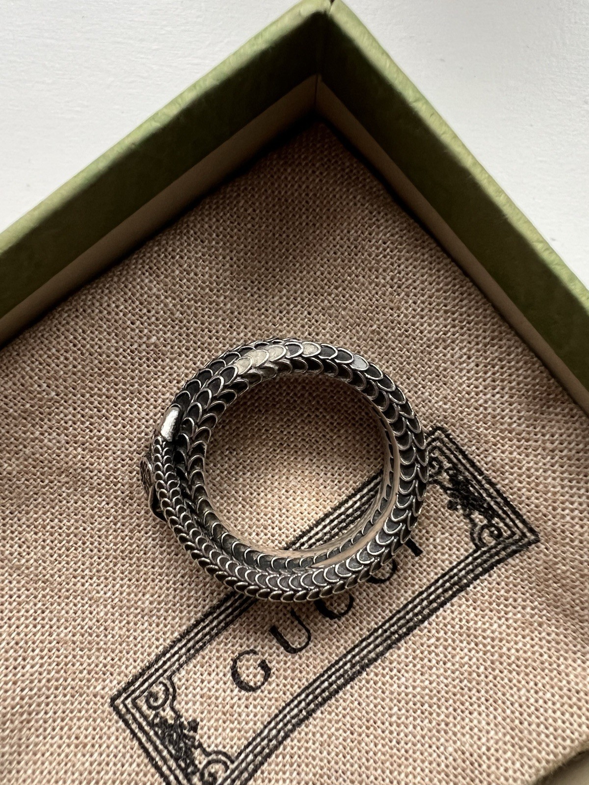Gucci Garden silver snake ring/ 23/925 Sterling silver with aged finish image 9